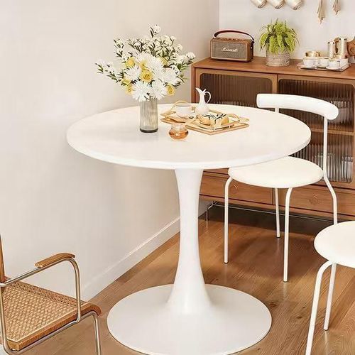 Modern Round Dining Table 23 Inch (White Minimalist Tulip Style)