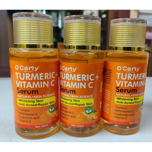 O'Carly Turmeric + Vitamin C Serum Brightens Skin, Lightens Dark Spots, Evens Tone, Hydrates Deeply, Nourishes, Anti-inflammatory Benefits