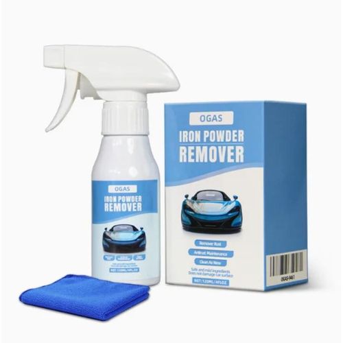Universal automotive liquid rust removal spray for car paint iron powder removal, fast wheel cleaning and metal parts protection