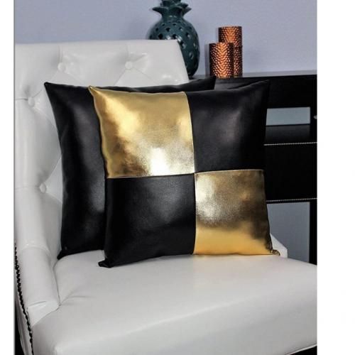 2Pack Beautiful Faux Leather Throw Pillow