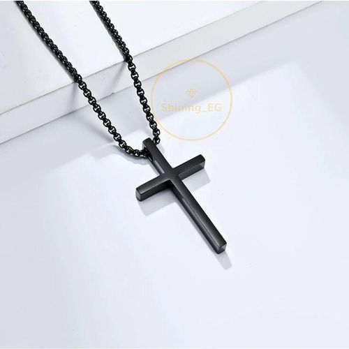 Black Cross Pendant Necklace