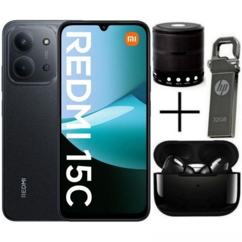 Redmi 15C, 6.9', 4GB RAM Up to 8GB Extended RAM + 128GB Storage, 6000 mAh - Gray + FREE AMAZING GIFTS