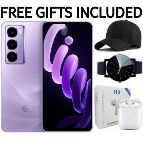 CITY 100 Phone 18GB(6+12GB)RAM+128GB ROM 6.75" 90Hz Display Slim Phone Dual SIM 4G Network 13MP AI Camera 18W Charging 5200mAh Battery Android 14+ IP64 Fingerprint Unlock AI Smart Phones + FREE GIFTS