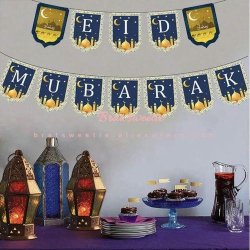 Happy Eid Banner for Eid Decorations for Home Eid Mubarak Backdrop Banner, Eid Mubarak Decorations Eid Mubarak Sign, Eid al Adha Decorations