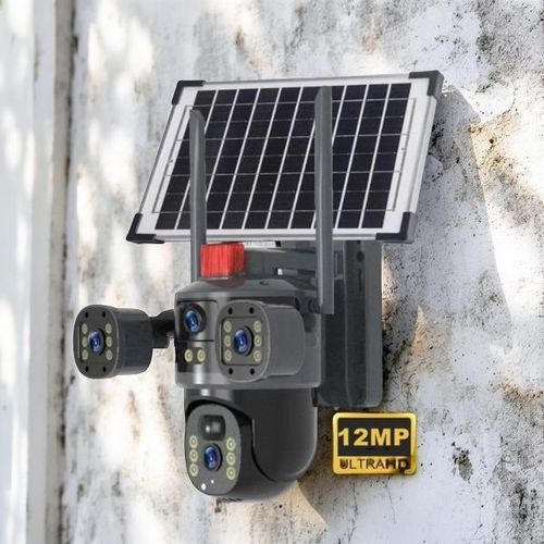 Customizable Audio Warning Smart Alert Feature V380 Pro App 12MP Ultra HD 4G PTZ Rotating Multiple Lens COLORED night vision Loud Siren Alarm Outdoor Security Solar Camera