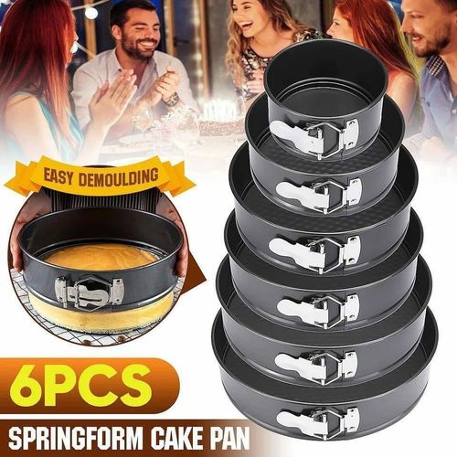 6PCS Round Baking Tins Set Non-Stick Carbon Steel Cake Moulds 1828cm