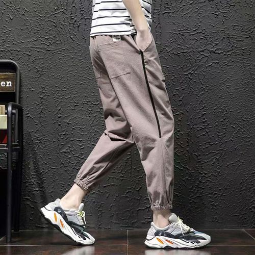 Mens Trousers Casual Trendy Combat Chinos Sport Pants Jogger - Khaki