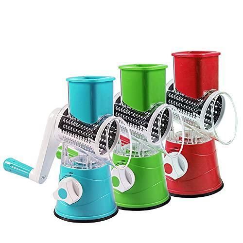 Multi-functional Rotary Vegetable Cutter, Manual Rotary Vegetable Slicer & Grater, Hand-crank Vegetable Slicer, Cheese Shredder Grater, Manual Drum Grater