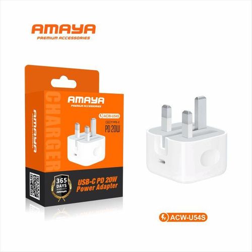 Amaya ACW-U54S PD 20W USB-C Foldable Power Adapter With Fast Charging