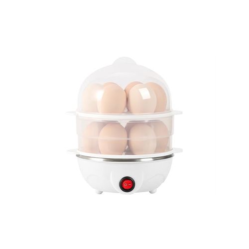 2-tier Egg Cooker Large 14 Eggs Capacity, Electric Rapid Egg Maker, Auto Off for Hard Boiled Eggs, Poached Eggs, Steamed Vegetables, Seafood, Dumplings