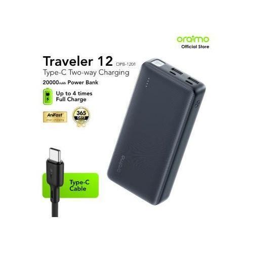 20000mAh 12W Power Bank Portable Charger with Type-C Two-Way Charging Dual USB Ports and LED Torch