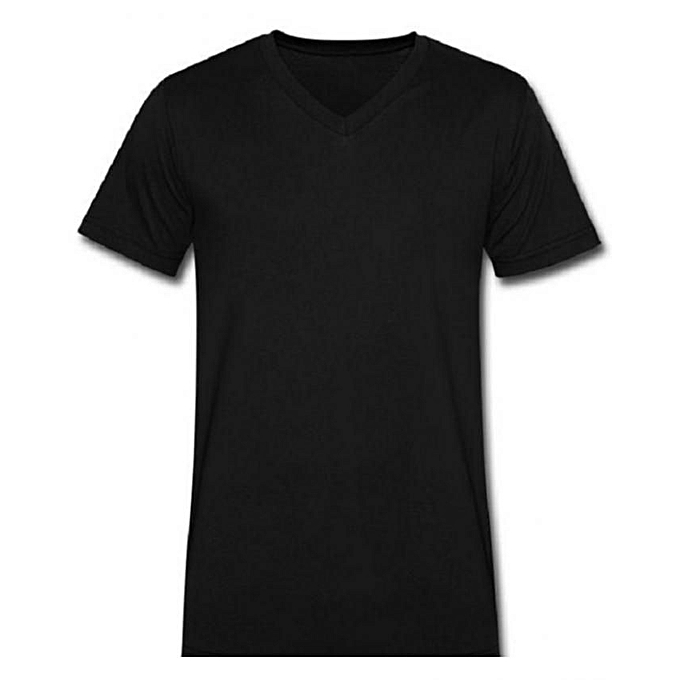 Buy Generic Plain Black V-Neck T-Shirt @ Best Price | Jumia Kenya