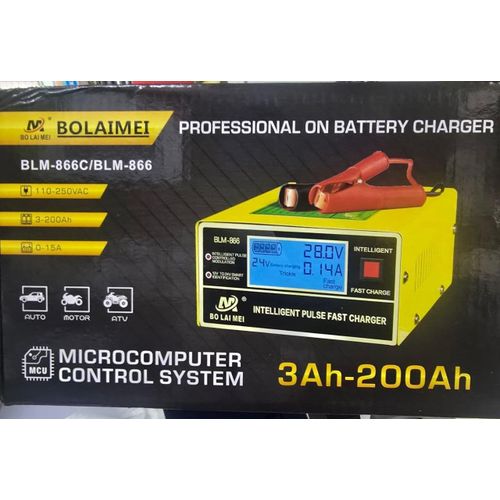 BLM-866 Intelligent Pulse Repair Charger 3Ah–200Ah – Automatic Fast Charging for Car, Bike & Truck Batteries