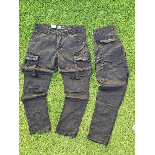 Black Heavy Cotton Men Cargo Pants