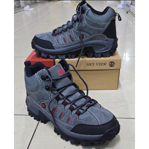 Skyview original perfect fit hiking unisex boots with quality and durable material-Grey