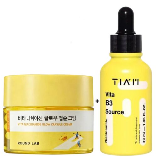 Vita Niacinamide Glow Capsule Cream Tiam Niacinamide Face Serum Moisturizes Fade Discolorations Dark Spots Freckles Hyperpigmentation Brighten Dull Skin Even The Skin Tone Boost Skin Radiance Give a galss Glows Minimizes Pores Soothes