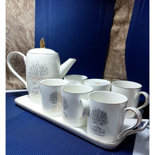 Quality Classy TeaCoffee Set 6 Mugs With ceramic Kettle