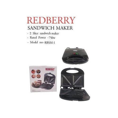 2 Slice Sandwich Toaster RBSM-1 Electric Sandwich Maker – Non-Stick Plates, Fast Heating, Compact Bread Toaster