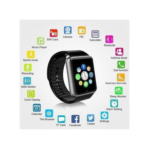 W008 Bluetooth Smart Watch IP67 Waterproof Fitness Tracker with Call SMS Reminder, GPS Support, Pedometer, Calorie Counter & Remote Camera Control