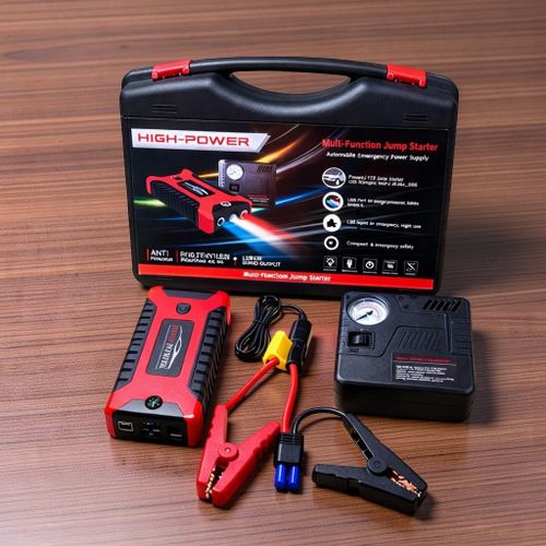 Car Compatible Universal Fit Easy Setup Secure Grip 12V 99800mAh Car Jump Starter with Air Compressor.