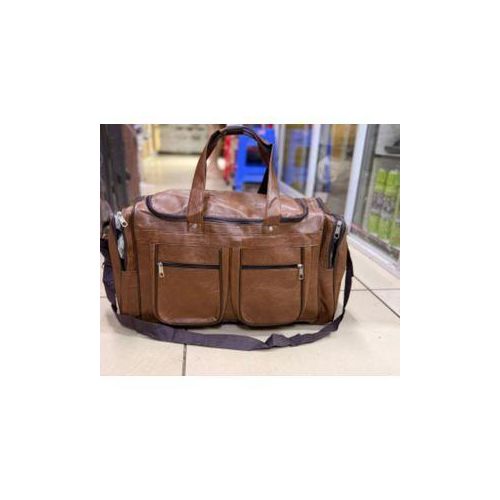 Pu Leather Travel Bags Large Capacity Brown