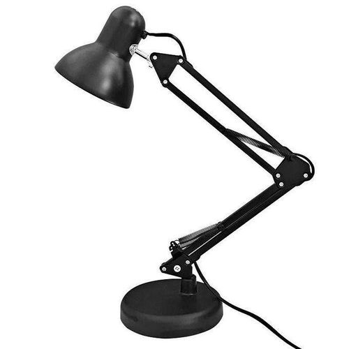LED Black Desk Lamp with Clamp – Flexible Swing Arm Light for Techs and Students