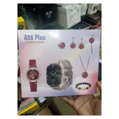 A98 Plus Stylish Women Smart Watch 201-inch Screen with Full Jewelry Gift Set