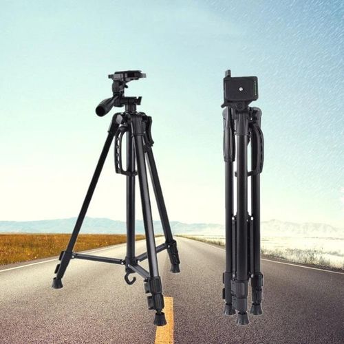 T-3366 Portable Selfie Tripod Stand for Phones and Cameras with Adjustable Holder and Timer