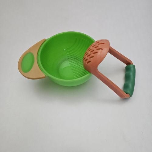 Green and Orange Baby Food Masher & Bowl Set