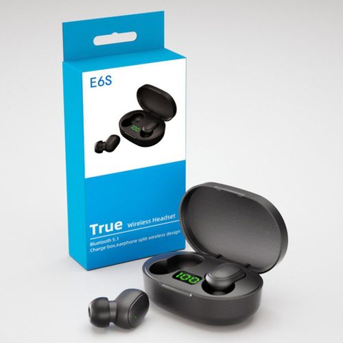 E6S TWS Wireless Bluetooth Earbuds With Mini Charging Case, HD Stereo Bass Sound, Noise Reduction Mic, Auto Pairing Touch Control Earphones, Long Battery Life Sports Fitness Earbuds For Android & iOS Phones, Gym, Work & Travel Use