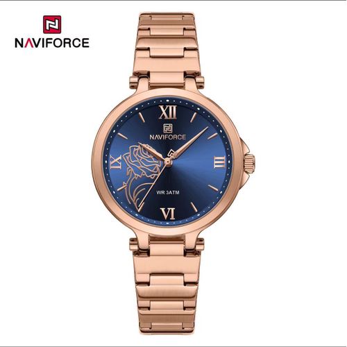 Rose Gold Blue Quartz Wristwatch