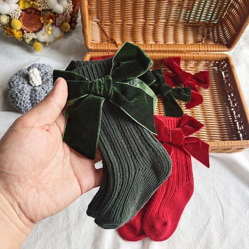 Autumn Baby Infant Socks Thick Knitted Girls Ankle Socks Big Bows Warm Cotton Children Socks Toddlers Boot Socks 0-5YearsL3-5 Years