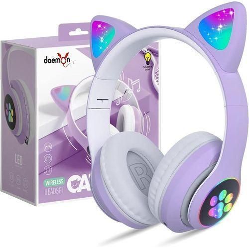 Fancy Wireless Headset Cat Ear 5.0 Bluetooth Headphones LED Flashing Light Sports And Leisure Earphones For Kids Gift