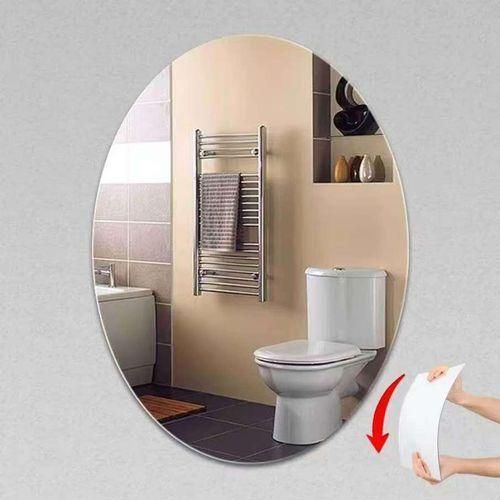 Oval Peel and Stick Unbreakable Mirror 30x40cm – Frameless Self-Adhesive Shatterproof Mirror Sheet – Flexible HD Reflective Wall Decal for Bathroom, Bedroom & Makeup – DIY Safe Mirror