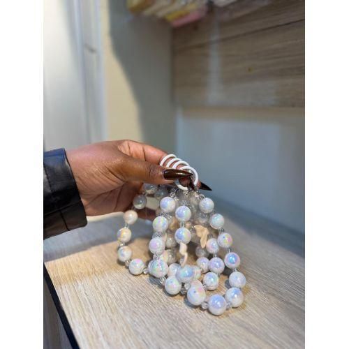 Phone Anti-lost/theft Lanyard Key Short Wrist Pendant Colorful Round Bead Pendant Women's Hand-held Chain Mobile Phone Lanyard