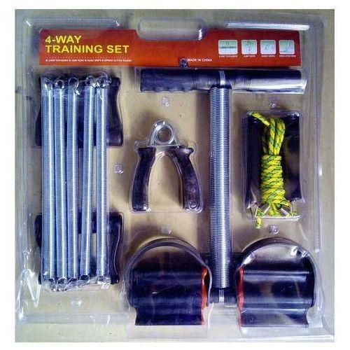 4 In 1 Strength Training Set (Chest Expander/Tummy Trimmer/Skipping Rope/2 Hand Grips) - Size Large
