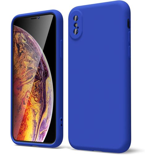 Soft Silicone Slim Fit Cover Anti-Scratch Shockproof Case for Apple iPhone X/XS - Blue
