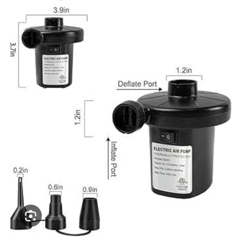 AC Electric Air Pump 220-240V 55W – Fast Inflator & Deflator Pump with Multiple Nozzles