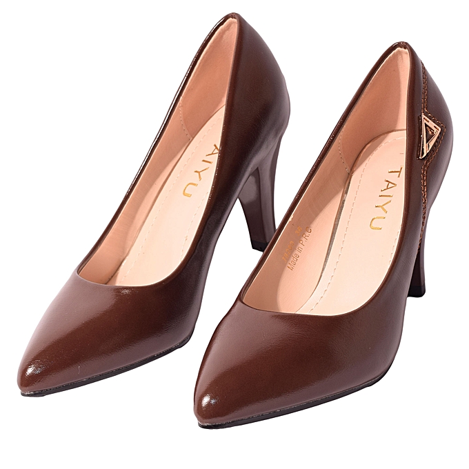 Taiyu Brown Kitten Heels With Detiled Side @ Best Price Online | Jumia