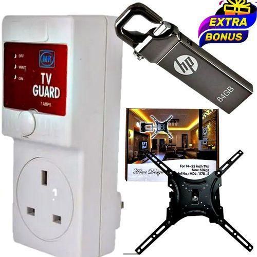 LCD TV Guard Protector, HP 64GB Flash Disk & Home Design 14" - 55"TV Wall Mount