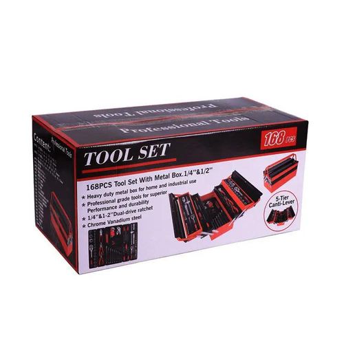 168pcs Multifunctional Hardware Hand Tool Combination Toolbox Auto Repair Folding Portable Toolbox