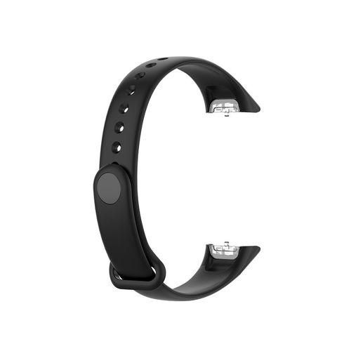 For Samsung Galaxy Fit SM-R370 Silicone Glossy Nail Button Replacement Strap WatchbandBlack