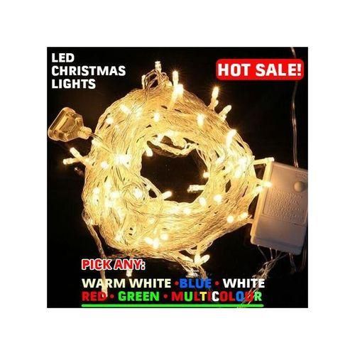 10meters 100 Lights Waterproof LED Christmas String - WARM WHITE - BLUE - WHITE - RED - GREEN - MULTICOLOUR - Decoration Colorful Lights Lighting Wedding Party Home Yard Decor - All Colours