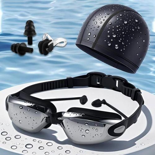 4 in 1 Swimming Swimming Cap Swimming Goggles Nose Clip Earplugs