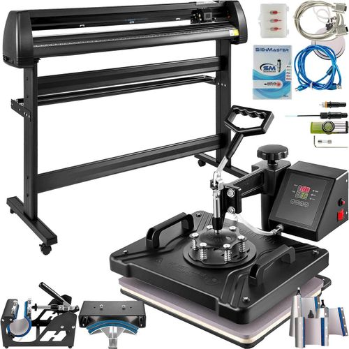 15"x12" Heat Press 6 In 1 Sublimation Machine + 2 Feet" Vinyl Cutter/plotter Cutting