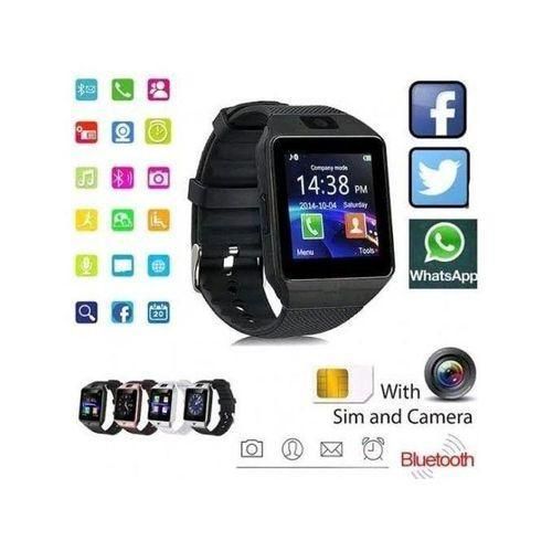 Smart 2030 W007 Black Touchscreen Smartwatch – DZ09 Model With Bluetooth, Camera, And Sports Tracker