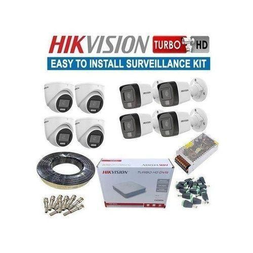 Share this product Hikvision 8 Easy Installation & Integration Top Quality 1080P Full HD 2MP Smart Hybrid 24/7 Colored Night Vision Voice Recording CCTV Cameras Complete System Kit -100M RG59 CCTV Cable