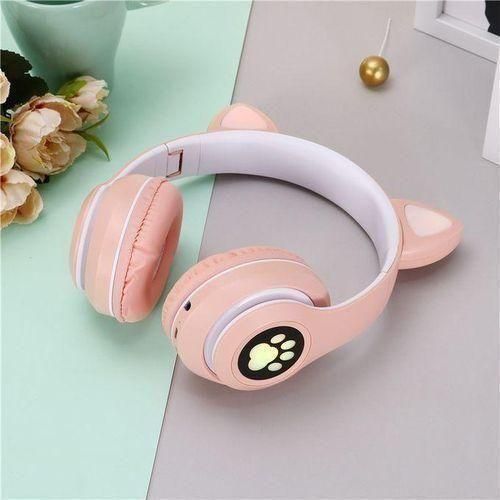 Cute Cartoon Wireless Headset For Girl Kids Headphone With Children Cartoon Cat Ears Headphones