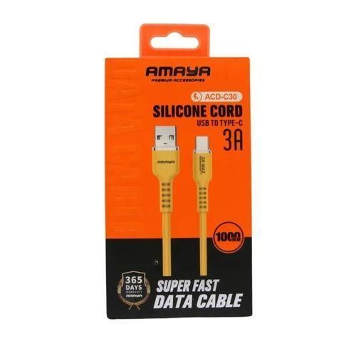 ACD-C30 Yellow 1M Type-C Data Cable – Fast Charging Silicone USB-C Cable