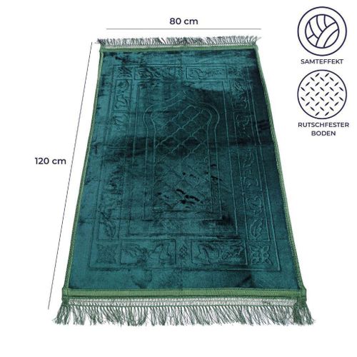 Luxury Velvet Islamic Prayer Mat - Soft & Comfortable - 80x120cm